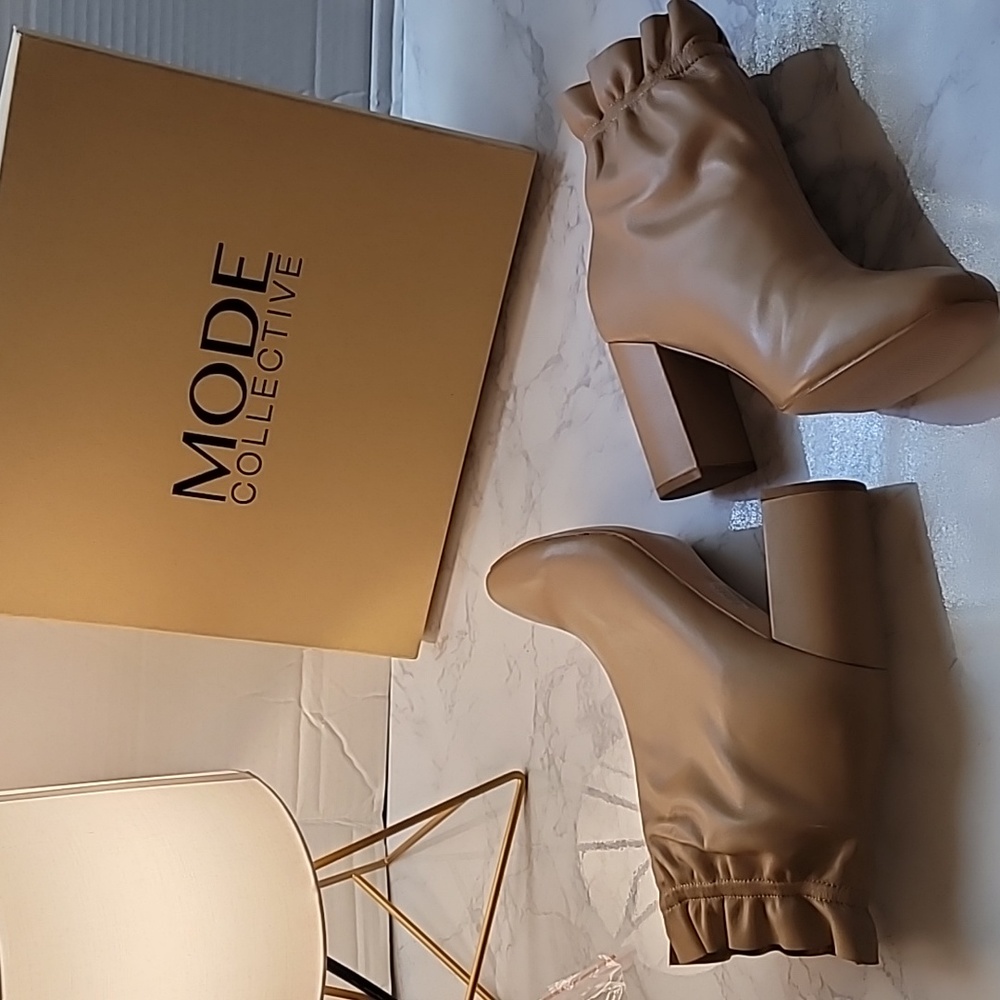 ❤️‍🔥❤️‍🔥MODE COLLECTIVE JIRA LEATHER ANKLE BOOT CAMEL NAPA SIZE 10 - Picture 12 of 12